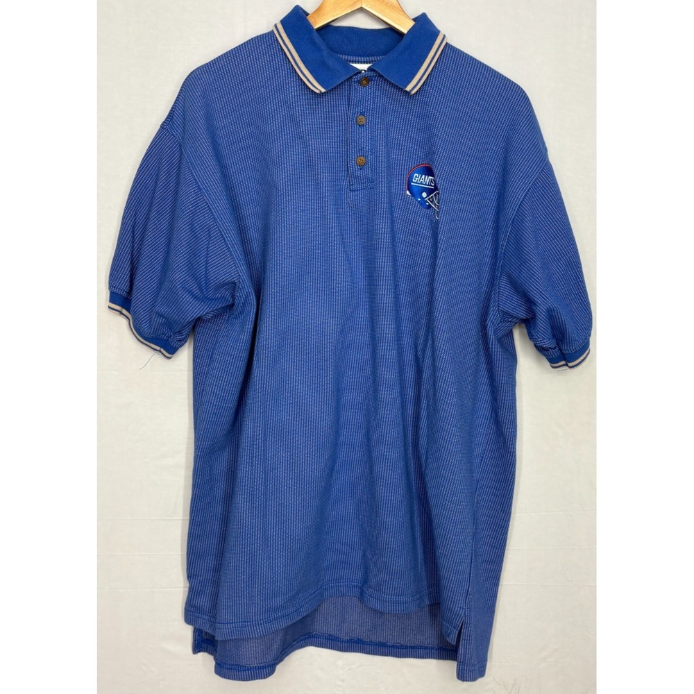 Dynasty New York Giants Polo Shirt Mens XL Blue Embroidered Vintage NFL Football